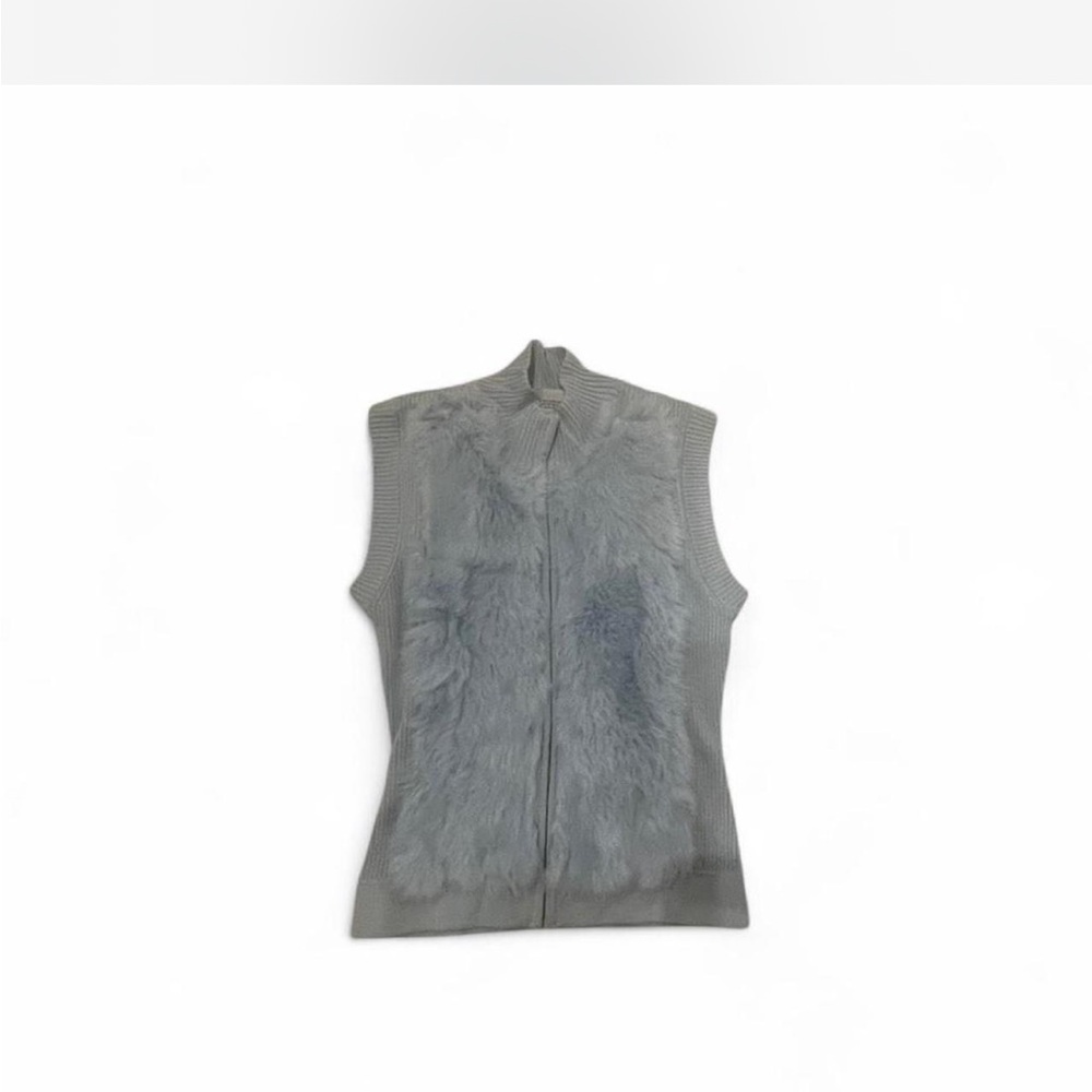 Pastel Blue Women’s Eastside Westside Fur Vest in size S